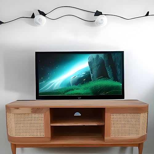 Image of 6 Frame TV Cabinet Floor Standing, TV Stand with Storage Space for Living Room 140x45x50cm
