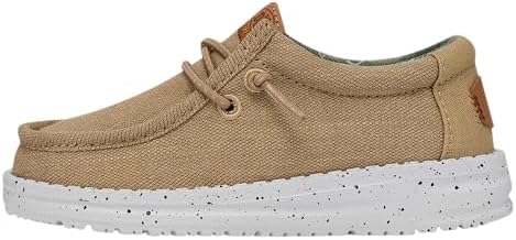 Hey Dude Wally Toddler Washed Canvas | Boy's Loafers | Boy's Slip On Shoes | Comfortable & Light Weight