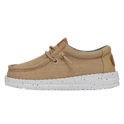 Image of HEYDUDE Wally Toddler Washed Canvas | Boy's Loafers | Boy's Slip On Shoes | Comfortable & Light Weight