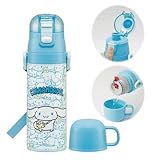 スケーター(skater) 子供用 ステンレス 水筒 2way 直飲み 470ml コップ飲み 430ml サンリオ シナモロール 子供に優しい軽量タイプ 女の子 保温 保冷 waterbottle スポーツボトル かわいい キッズ 子供 こども 水瓶 SKDC4-A