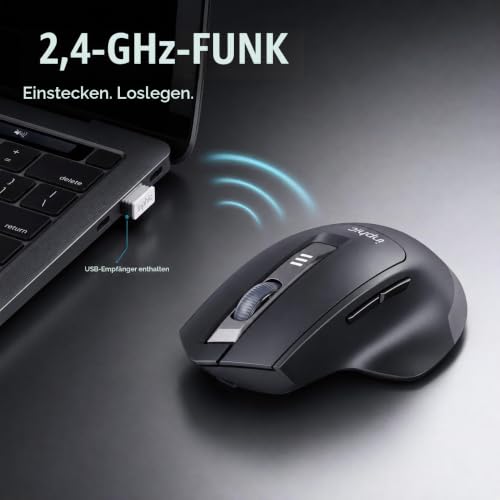 inphic M9 Kabellose Maus, 2.4G, Aufladbar, 500 mAh Akku mit Batterieanzeige – Ansicht 3