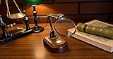 Loupe Loupe de bureau vintage en laiton sur support en bois