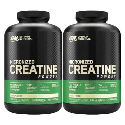 ON Micronized Creatine Powder | 5 Grams of Pure Creatine Monohydrate per Serving | Micronized For Easy Mixing | 240 Total Servings | Unflavoured, 1200G (600g x 2)