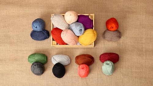 Highland Haven – 100% fio de lã Highland Conjunto de 3 meadas (150 gramas) Peso do dedo – originário