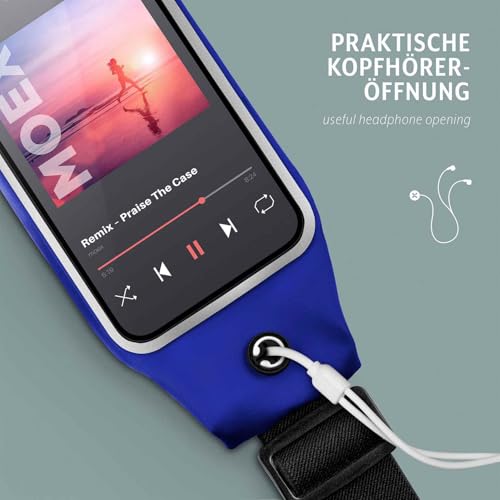 Sangle de course iPhone 16 Fenêtre tactile Pochette running étanche bleu - 5