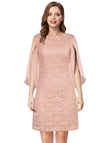 GRACE KARIN Damen Spitze Chiffon Kleid Midikleid Abend Party Kleid...