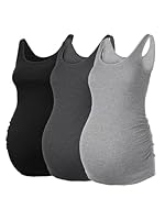 Love2Mi 3 Pack Damen Umstandstop Umstandsmode Tanktops Ärmelloses Umstands T-Shirt Schwangerschaftskleidung