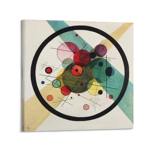 Toile Kandinsky cercles dans un cercle - Poster mural 70x70 cm pour décoration salon
