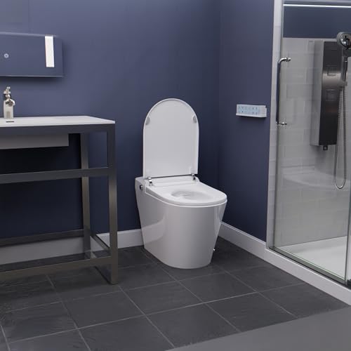 ANZZI ENVO Echo Elongated Smart Toilet Bidet in White with Auto Open, Close, Flush and Heated Seat | TL-STFF950WH