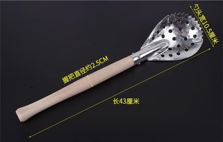 Ice Fishing Scoop, Skimmer Ice Slush Scoop with Wood Handle Winter Outdoor Fishing Shovel Ice Tools,Metal Wood Design,ice fishing control device