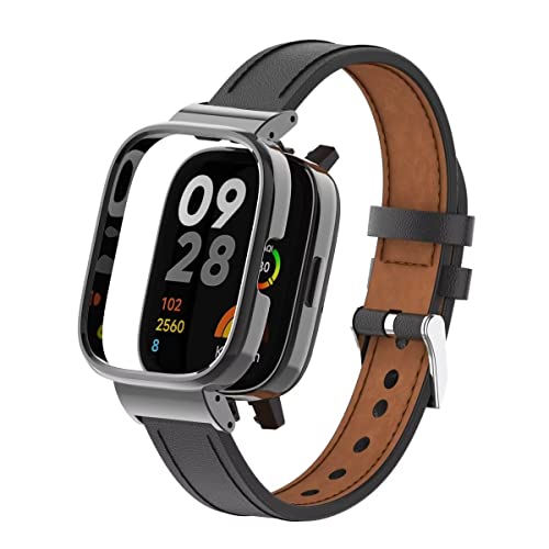 Bracelet Redmi Watch 3 en cuir véritable avec son armature métallique élégante