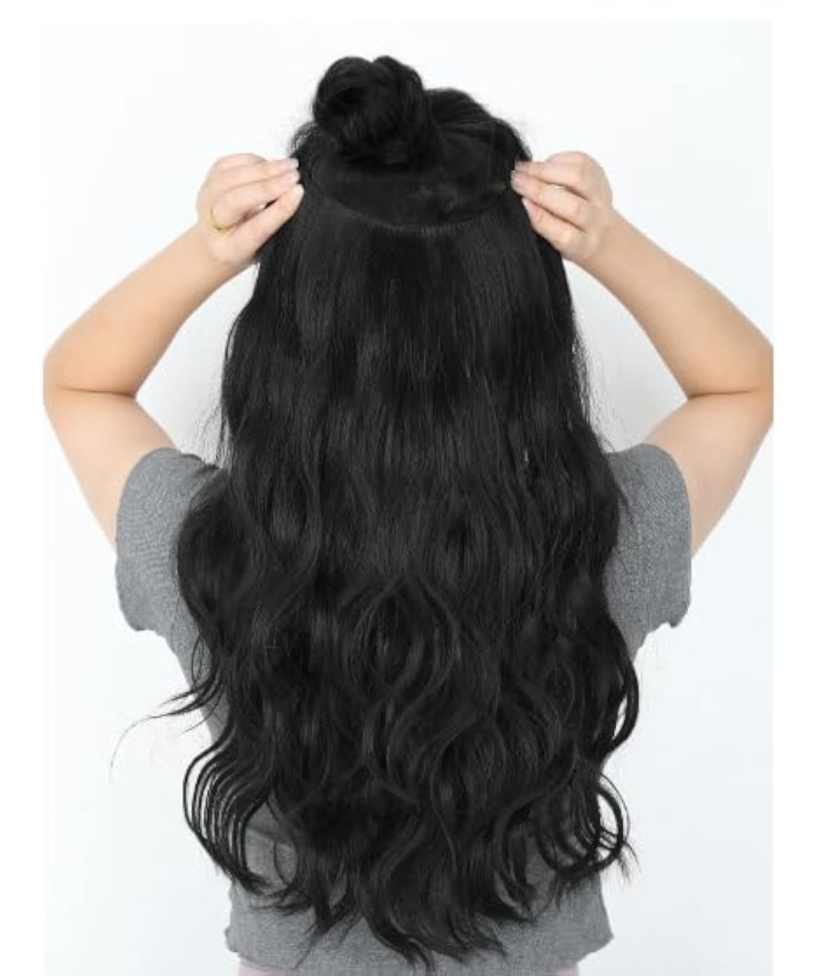 Long Wavy Clip-In Hair Extensions, 20 Inch Original Human Hair
