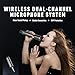 TONALUXE Wireless Microphones, Professional Rechargeable Karaoke Microphone System, Dual Channel UHF All-Metal Portable Mics with 262ft Range for Singing, Speaking, Meetings, Events, Church, Wedding