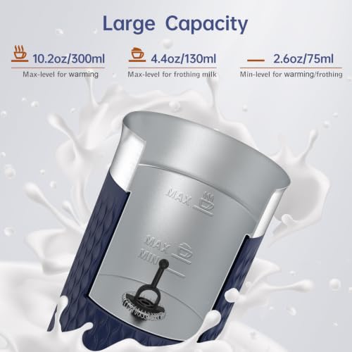 Image of SIMPLETASTE Milk Frother, 4-in-1 Electric Automatic Milk Steamer, Navy
