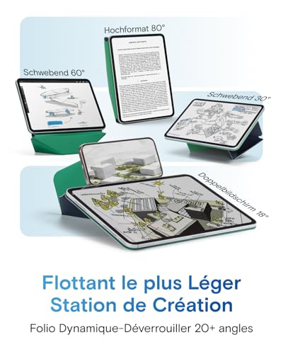 Coque iPad Mini 2024 MOFT Dynamic Folio - Étui magnétique blanc avec support multi-angles - 3