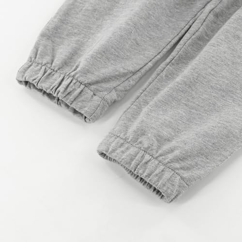 Image of Toddler Boys or Girls Fall Winter Outfits Long Sleeve Plain Crewneck Sweatshirt and Jogger Pants Set for 12 M- 13 Y