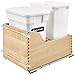 Rev-A-Shelf 4WCSC-1835CKWH-2 4WCSC-1835CK-2 4WCSC Series Bottom Mount Double Bin Trash Can with Soft Close - 24 and 35 Quart Capacity