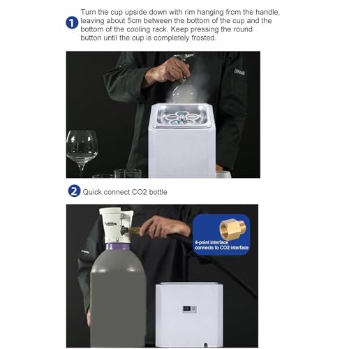 Glaskühler Mini Eisbechermaschine - Edelstahl Cup Chiller mit eingebautem LED-Licht zum schnellen Einfrieren von Bier, Wein, Whiskey und Cocktails ideal für Bars und Restaurants