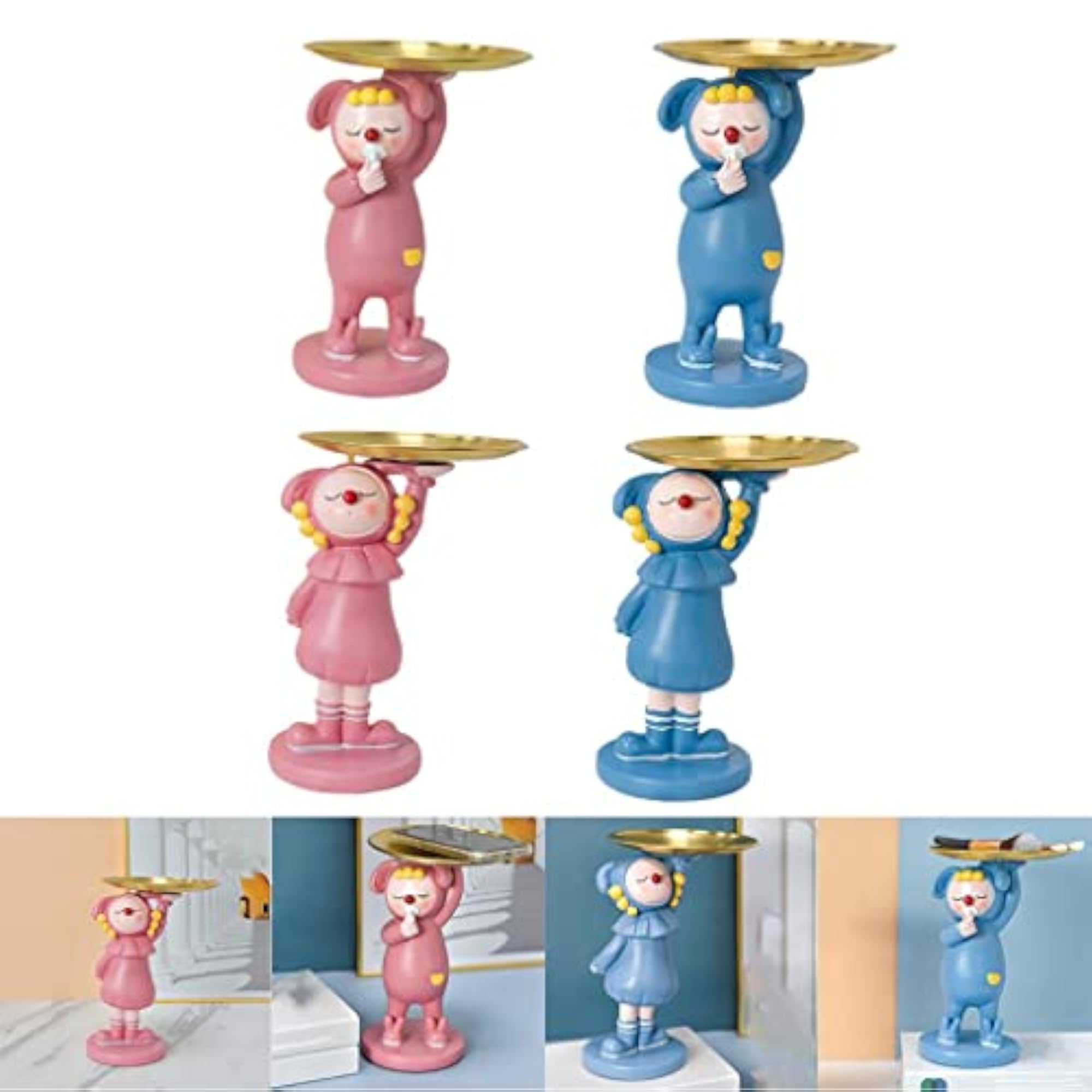 Resin Home Decoration Sleepwalking Statue Storage Tray