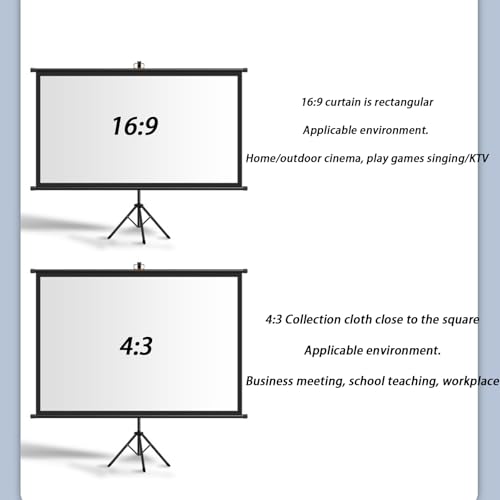 Pantalla de Proyector con Soporte, Plegable, 72 Pulgadas, 4:3/16:9 miniatura 4