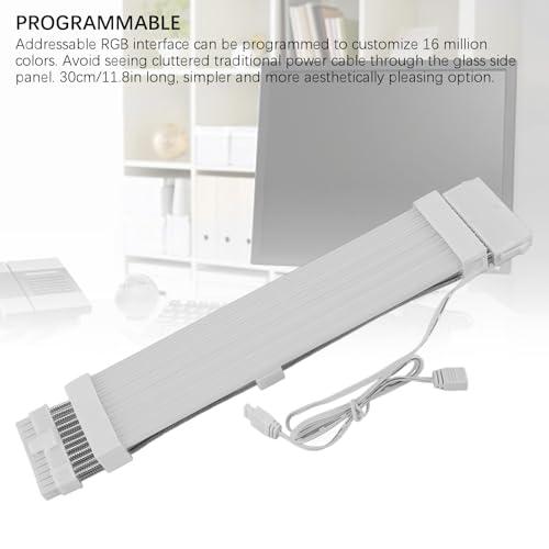 Cable extension ARGB 30cm ASHATA con funda neón para iluminación de placa base en PC escritorio 3