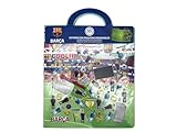 CYPBRANDS- FC Barcelona, Libro de Pegatinas, Estadio de Fútbol, Jugadores, Removibles, Multicolor, Producto Oficial