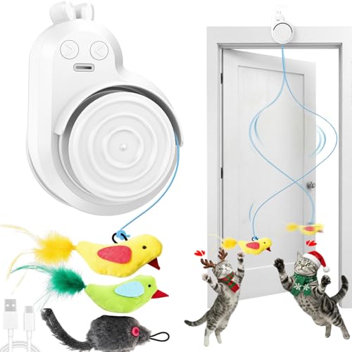 Interactive-Cat-Toys-for-Indoor-Cats-Automatic-Flying-Bird-Feather-Mouse-Wand-Enrichment-Toy-Hands-Free-or-Handheld-USB-Rechargeable-Safe-Play-Chase-Exercise-for-Bored-Kittens-and-Adult-Cats Interactive Cat Toys for Indoor Cats - Automatic Flying Bird Feather & Mouse Wand Enrichment Toy, Hands-Free or Handheld USB-Rechargeable Safe Play Chase Exercise for Bored Kittens and Adult Cats - Image 1