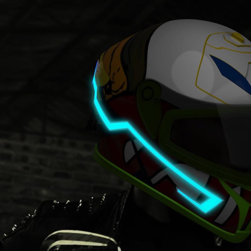 Image of You Glow Girl Helmet EL Light Bar, LED Motorcycle Helmet Light Strip, Night Riding Signal, 3 Modes, Easy Install, Ice Blue
