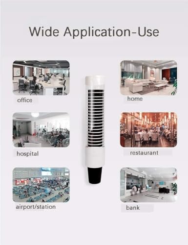 Image of Paper Cup Dispenser Holder Wall Mounted Plastic Cup Organizer for Bathroom, Kitchen, Office Fits Disposable Water & Drinking Cups Adhesive or Screw Mount (White)