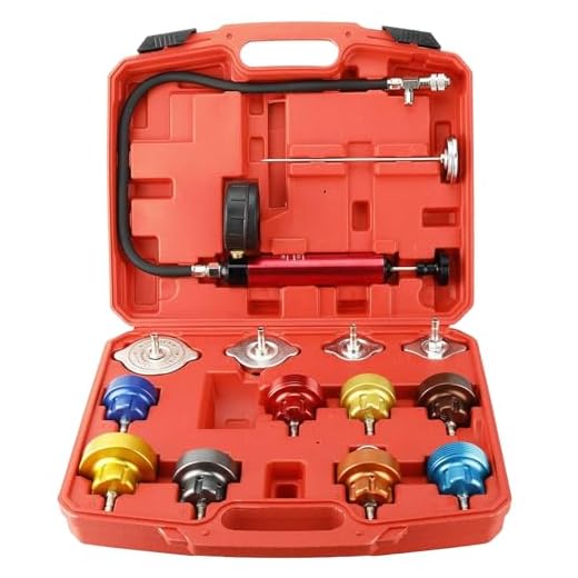 FreeTec 14 st radiator pump tryck läcka testare kontroll kit aluminiumadaptrar med fodral