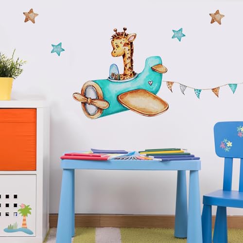 Vinilos decorativos animales y avión para habitación infantil miniatura 6