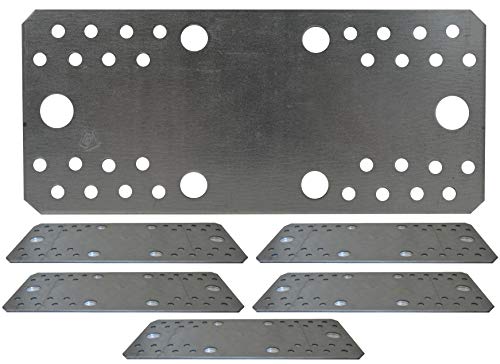 Flat Connecting Joining Plate Galvanised Heavy Duty Metal Steel Sheet Strong Big Size 8.28x3.54x0.1 (210 x 90 x 2.5mm) Pack of 5pcs