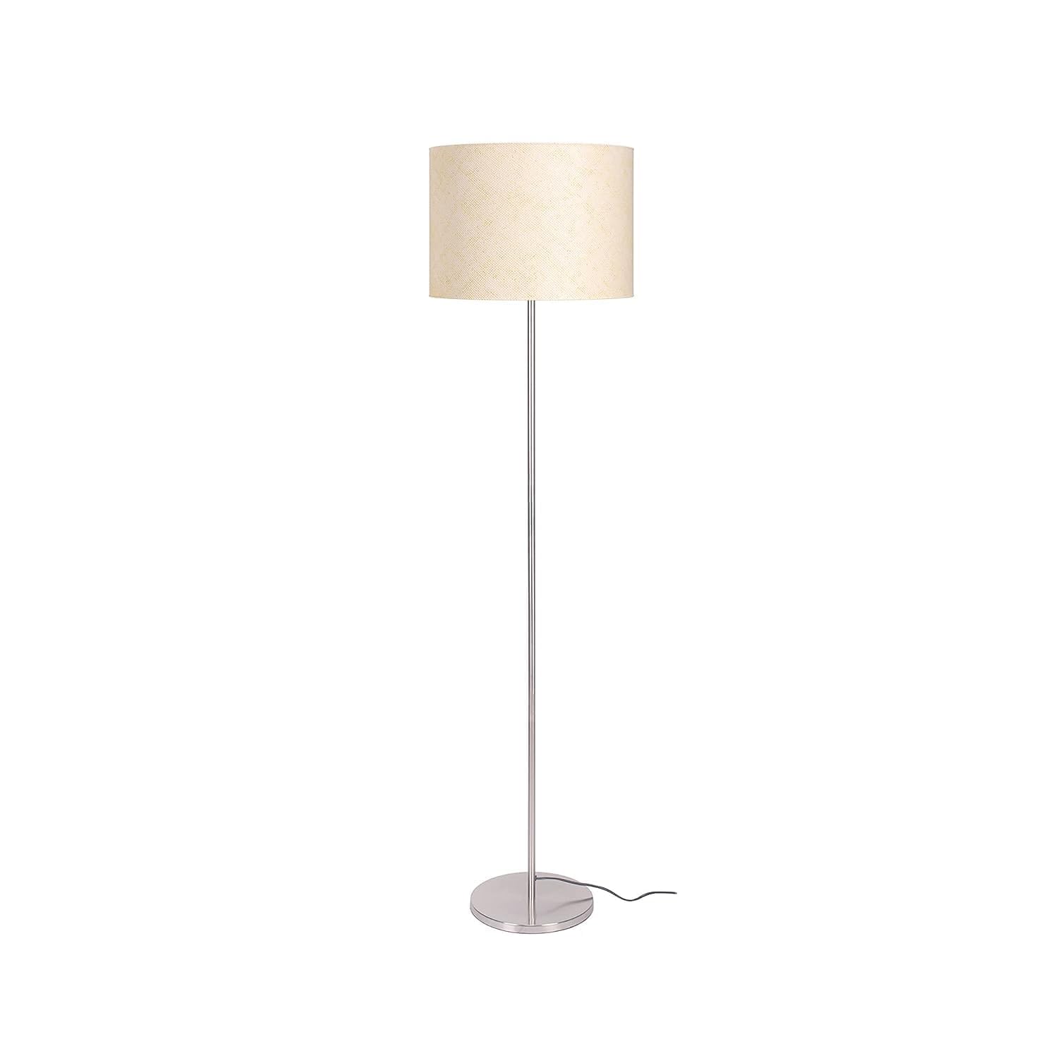 ZAYMIRCOZY Metal Floor Lamp Standing Modern Silver Taper Shade for Home Hotel Office Light Direction (12 Inches, 4ft Height - Jute)-image-35