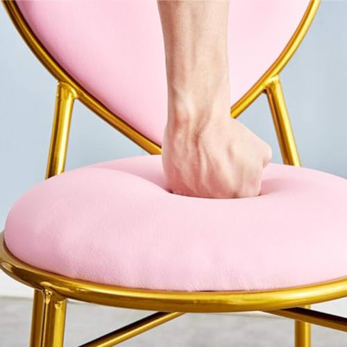 Silla de tocador cómoda de piel rosa contra dolores de espalda 5