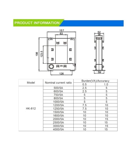 Transformador de corriente CA 1600A-5A sensor de pinza de núcleo partido HK-812 5