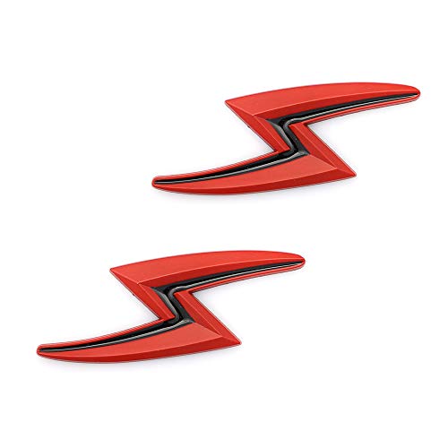 New 2X S Lightning Car Emblem For Jdm Styling Hood Trunk Lid Metal Logo Badge Sticker (Red) #TOP18