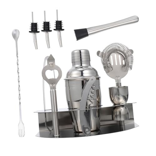 POPETPOP Coctelería Profesional Acero Inoxidable para Bar Casa y Regalo Kit Práctico para Preparar Cócteles con Diseño Ergonómico y Acabado Duradero