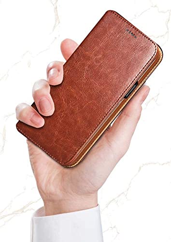 Étui antichoc iPhone 12 Pro Max en cuir marron anti-rayures