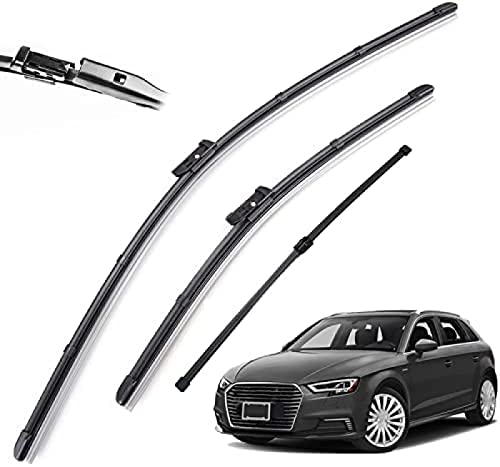 Balais essuie-glace Audi A3 8V anti-traces pack de 3 pare-brise et lunette