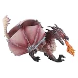 Gucagle Juguetes de dragón Que escupe Fuego Juguete Modelo de dragón Hecho a Mano Realista con simulación Realista para niños Niñas Decoración del hogar Material plástico 21x16x14cm