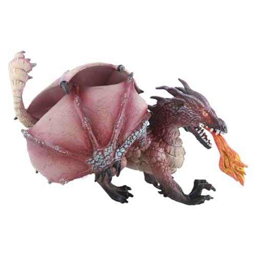 Gucagle Juguetes de dragón Que escupe Fuego Juguete Modelo de dragón Hecho a Mano Realista con simulación Realista para niños Niñas Decoración del hogar Material plástico 21x16x14cm