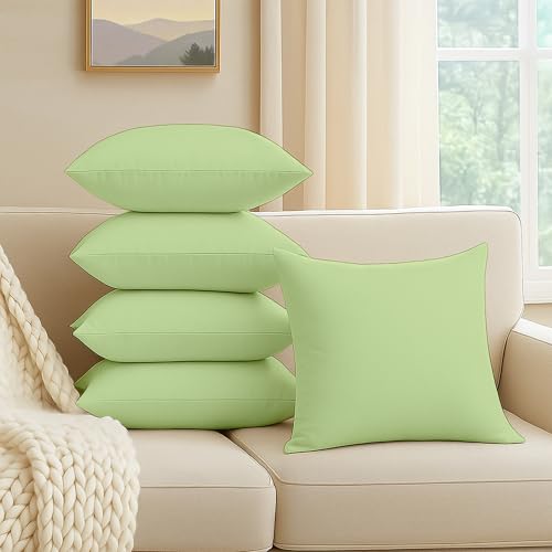Image of Premium Polyester Fiber Cushion Fillers - Pack of 5 Pcs | 22 x 22 Inches | Sage| Cushions, Sofa Pillow, Cushion for Sofa, Cushion for Bed, Decorative Pillow, Pillow for Support