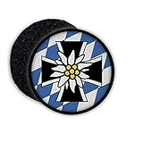 rund Copytec Klett Patch mit Flausch Bayerischer Soldat Gebirgsjäger blau weiß Edelweiß Rautenflagge Abzeichen #22622