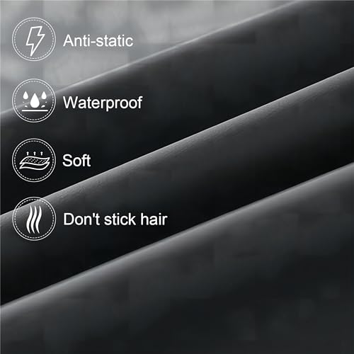 2 Stück Kurzer Friseurumhang, Schwarze Nylon Shampoo Umhang, Faltbarer Haarschnitt Schal, Wasserdichter Haarschneide Schal Haarfarben Umhänge, Makeup Salon Schürze Barber Cape mit Klettverschluss