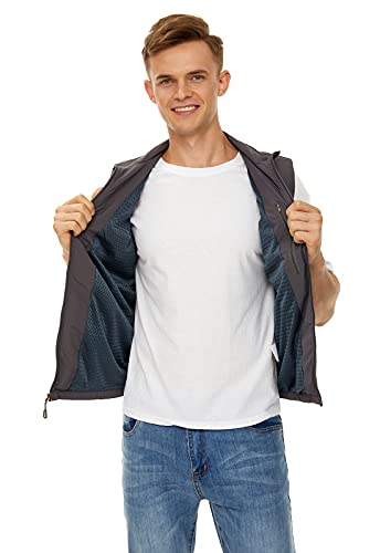 Mens Lightweight Vest Casual Softshell With Pockets Windproof Jacket For Sport Golf Work Gy-Xl #TOP3