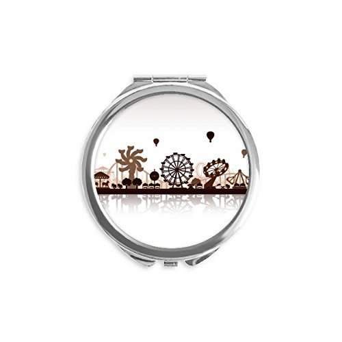 Miroir de poche portable maquillage compact rond 2,6 pouces silhouette noire