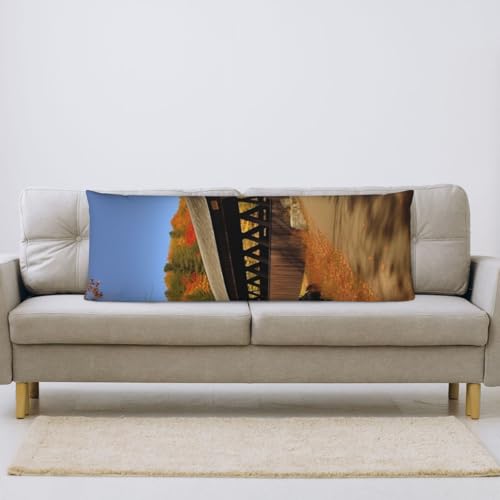Housse de coussin décorative ultra douce de taille 50,8 x 137,2 cm pour lit