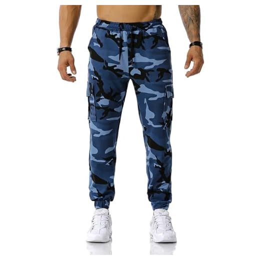 maxToonrain Pantalon de jogging cargo camouflage pour homme, coupe ample, avec quatre poches, taille élastique pour la randonnée, le combat, la gym, le quotidien, noir foncé, M