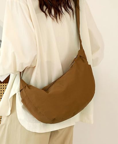 Lightweight Nylon Crescent Bag for Women Large Shoulder Crossbody Bag Waterproof Dumpling Satchel Purse Causal Tote Bag2