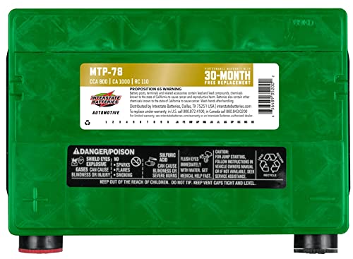 Interstate Batteries Group 78 Car Battery Replacement (Mtp-78) 12V, 800 Cca, 30 Month Warranty, Replacement Automotive Battery For Cars, Trucks, Suvs, Cargo Vans #TOP3